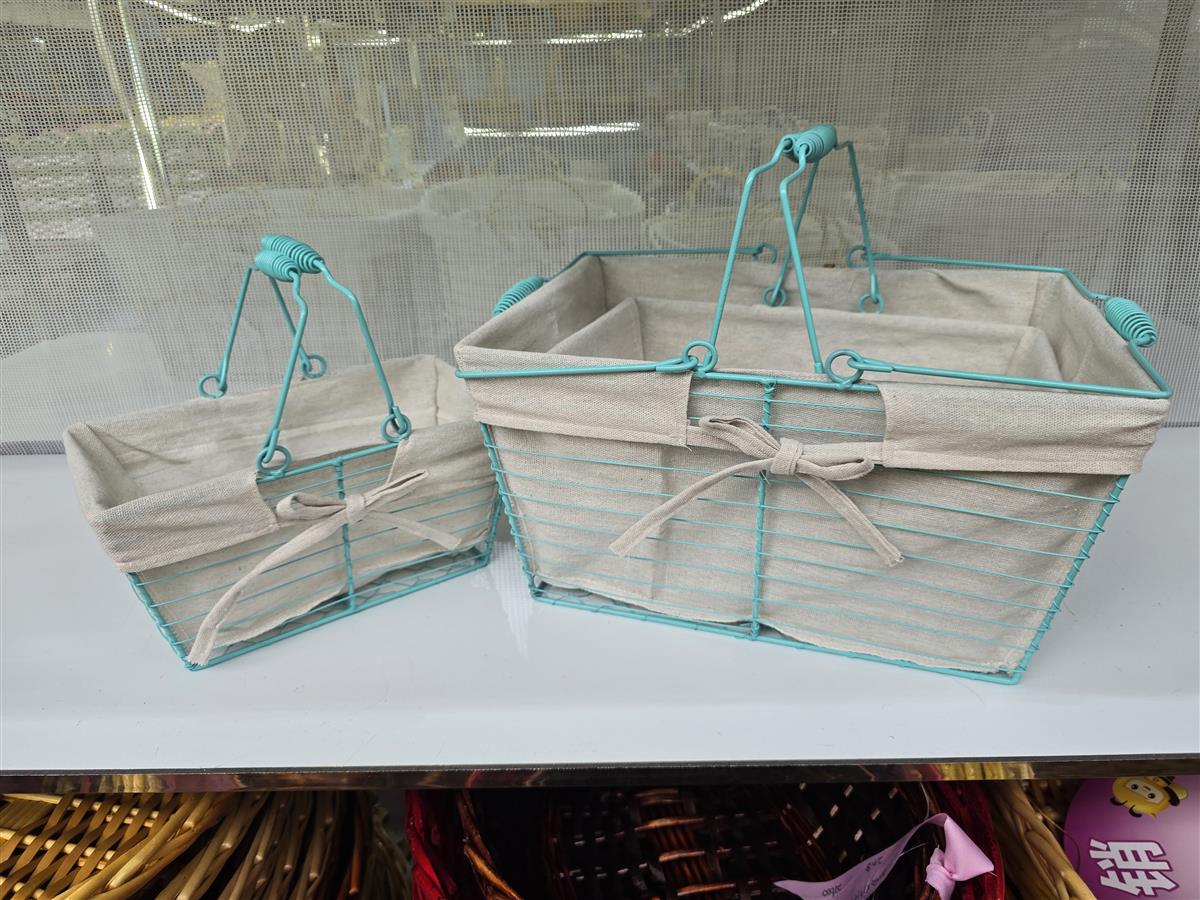 סלסלת מתכת מרופדת פיקניק 18.5*25*35 – תמונה 2