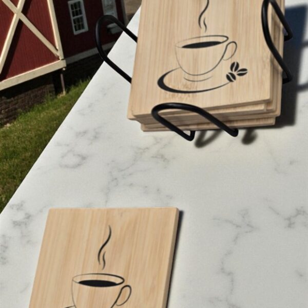 סט *6 תחתיות לכוס מרובע 9.7 סמ. סט *6 תחתיות לכוס מרובע 9.7 סמ.