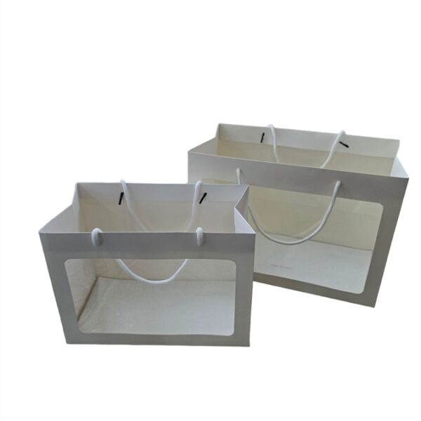 10 שקיות נייר מלבנית+חלון 18*35*25 לבן