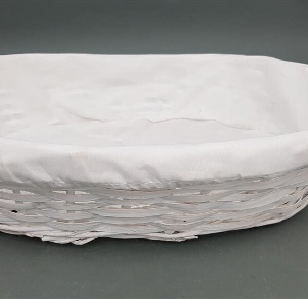 סלסלה אובלית 10*31*42 לבן בד לבן סלסלה אובלית 10*31*42 לבן בד לבן