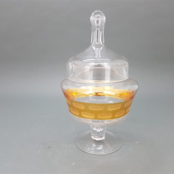 כלי עם רגל+מכסה זהב 29*17 כלי עם רגל+מכסה זהב 29*17