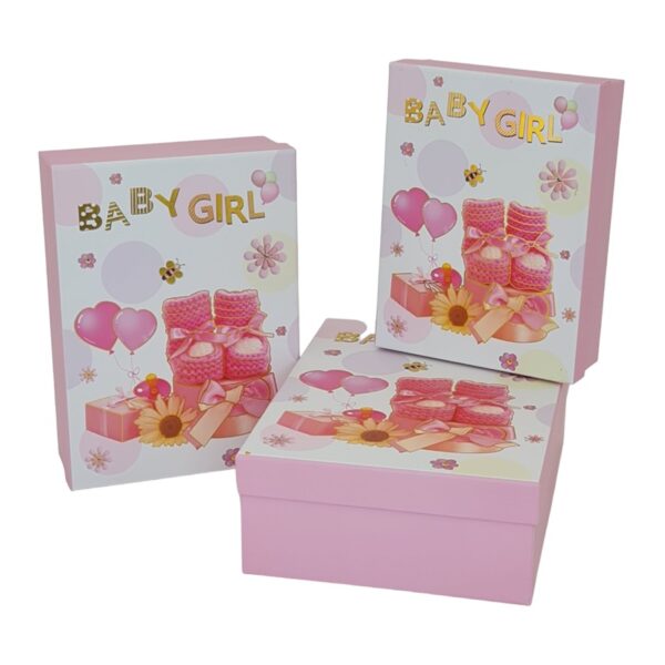 סט *3 קופסאות קרטון 9*21*29 ורוד