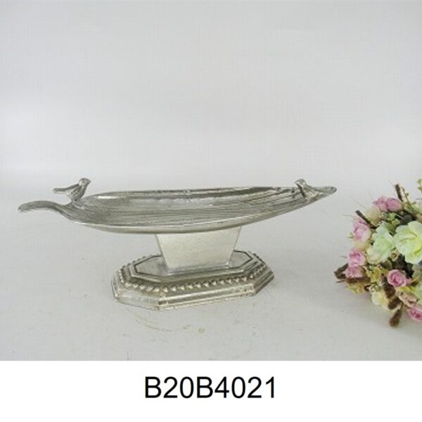 קערת עלה עם ציפורים מתכת 14*15*41