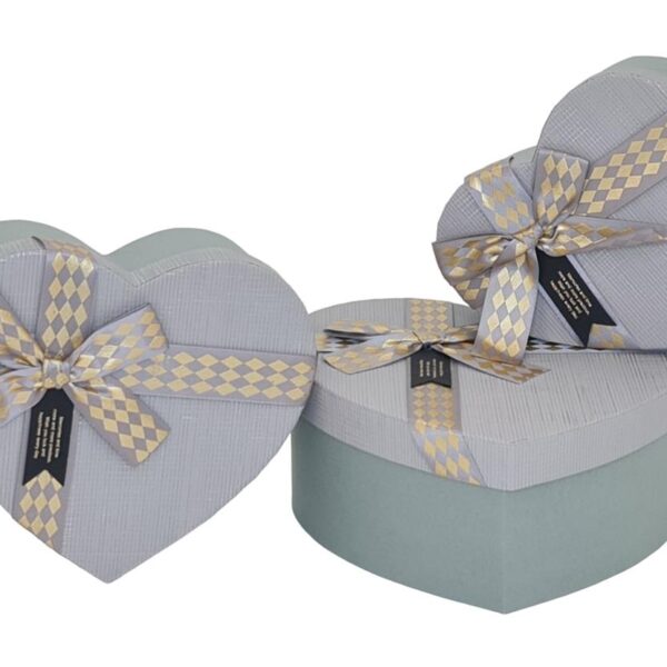 סט *3 קופסאות "לב" עם פפיון 9*20*21