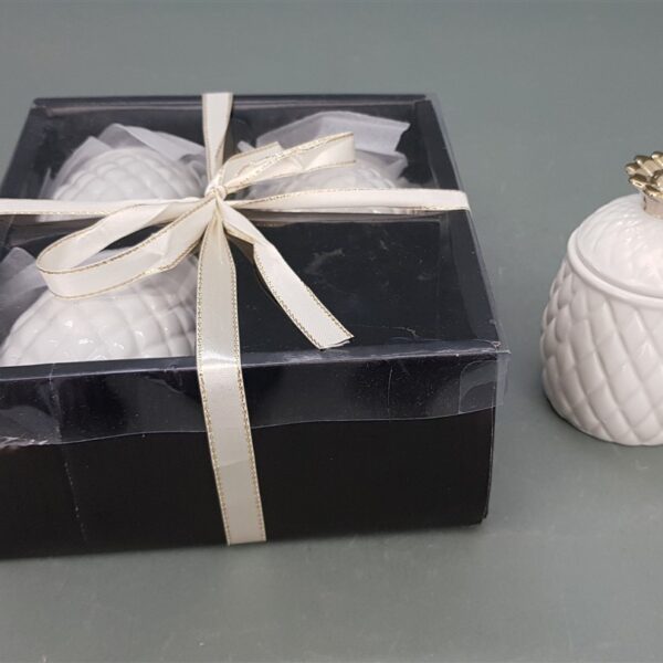 סט *4 צנצנת אננס+זהב 10סמ