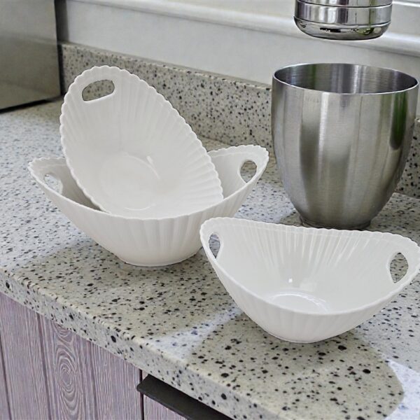 קערה אובלית פורצלן לבן 11*17*23 קערה אובלית פורצלן לבן 11*17*23