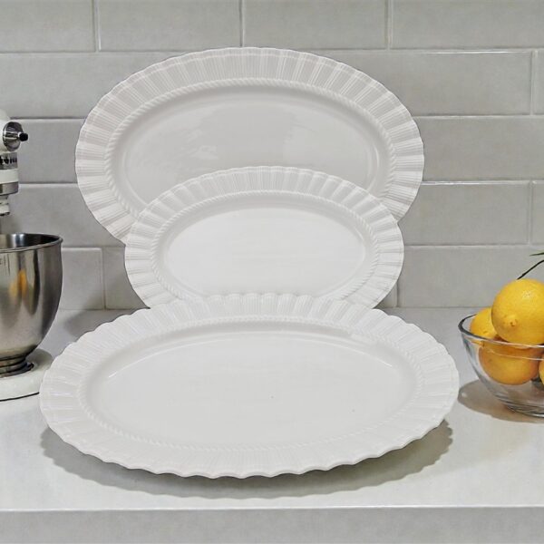 מגש אובלי פורצלן לבן 3*20*31 מגש אובלי פורצלן לבן 3*20*31