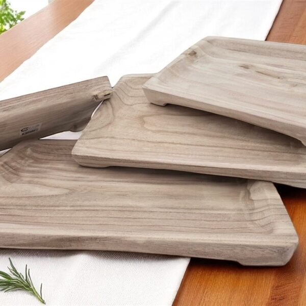 מגש מלבני עם רגליים עץ מגולף 4*30*42