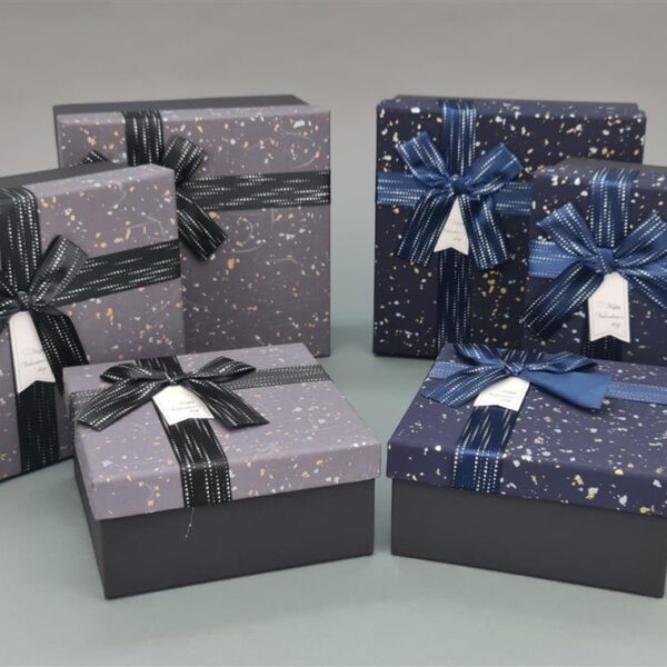 סט *3 קופסאות  מרובע 9*19*19 שחור/כחול