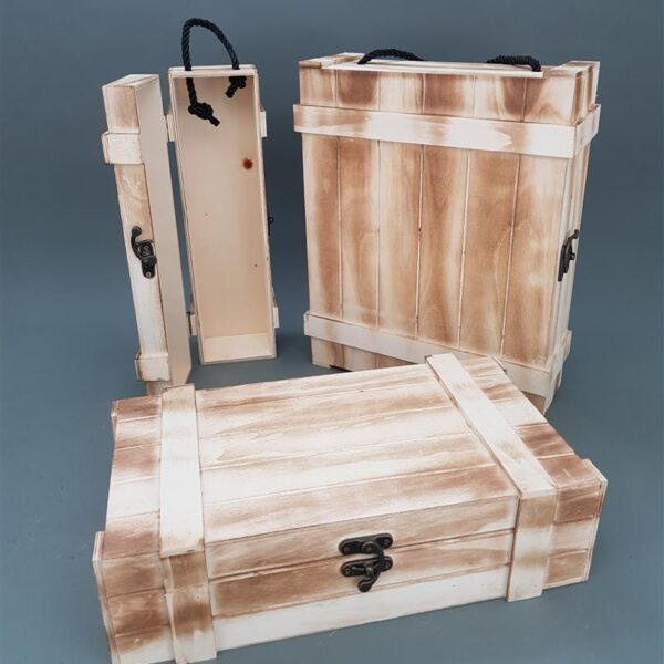 קופסת עץ לבקבוק אחד מעושן