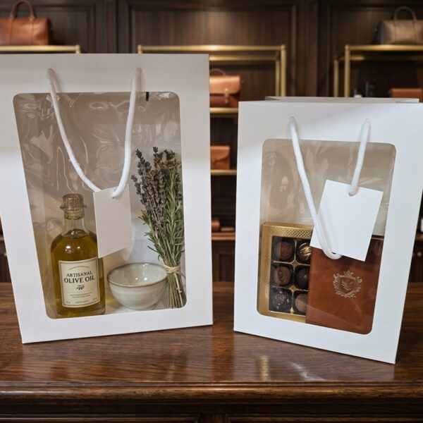 10 שקיות נייר מלבנית+חלון 15*20*30 לבן