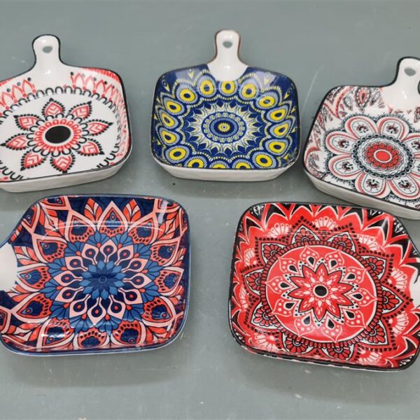 צלחת מרובעת עם ידית דקור 3.5*16*22