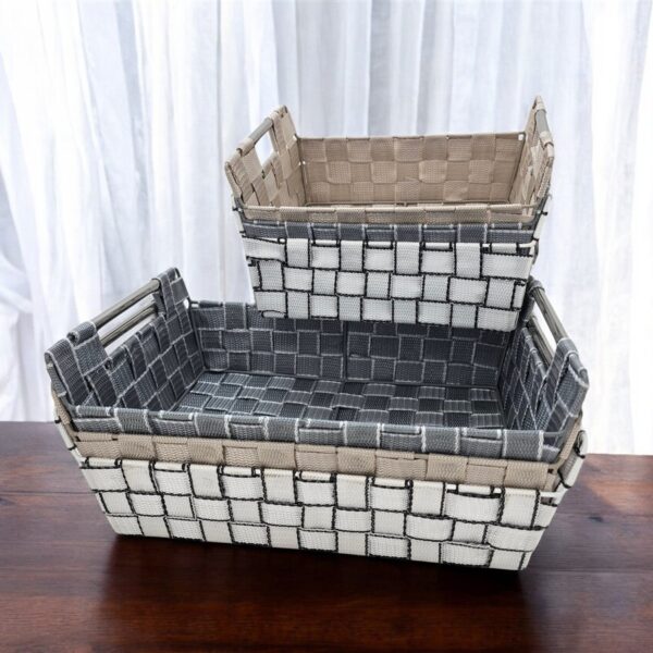 סלסלת רצועות עם ידיות ניקל 12*20*28 כרם