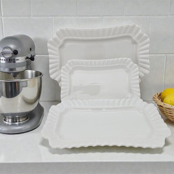 מגש מלבני פורצלן לבן 2.5*17*26