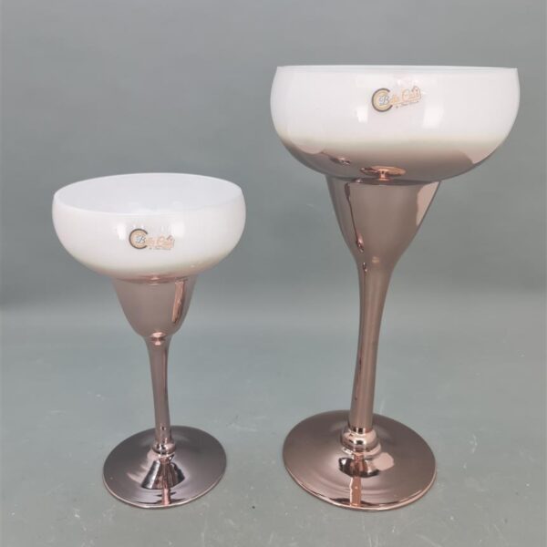 גביע 30*16 לבן/נחושת