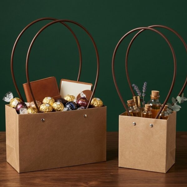 10 שקיות נייר 11.5*11.5*13 חום