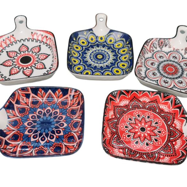 צלחת מרובעת עם ידית דקור 3.5*16*22