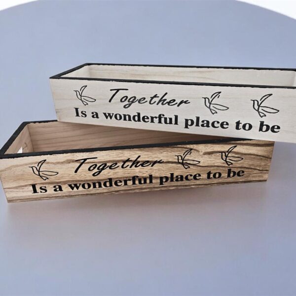 מגש עץ לבן 7*12*36 TOGETHER