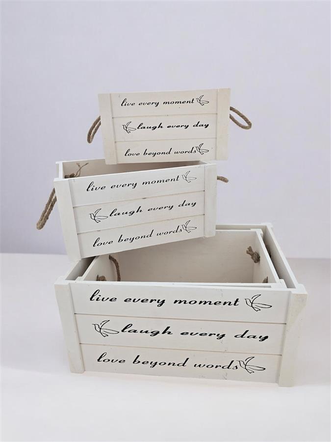 סט *4 ארגז עץ שרוף 20*28*41